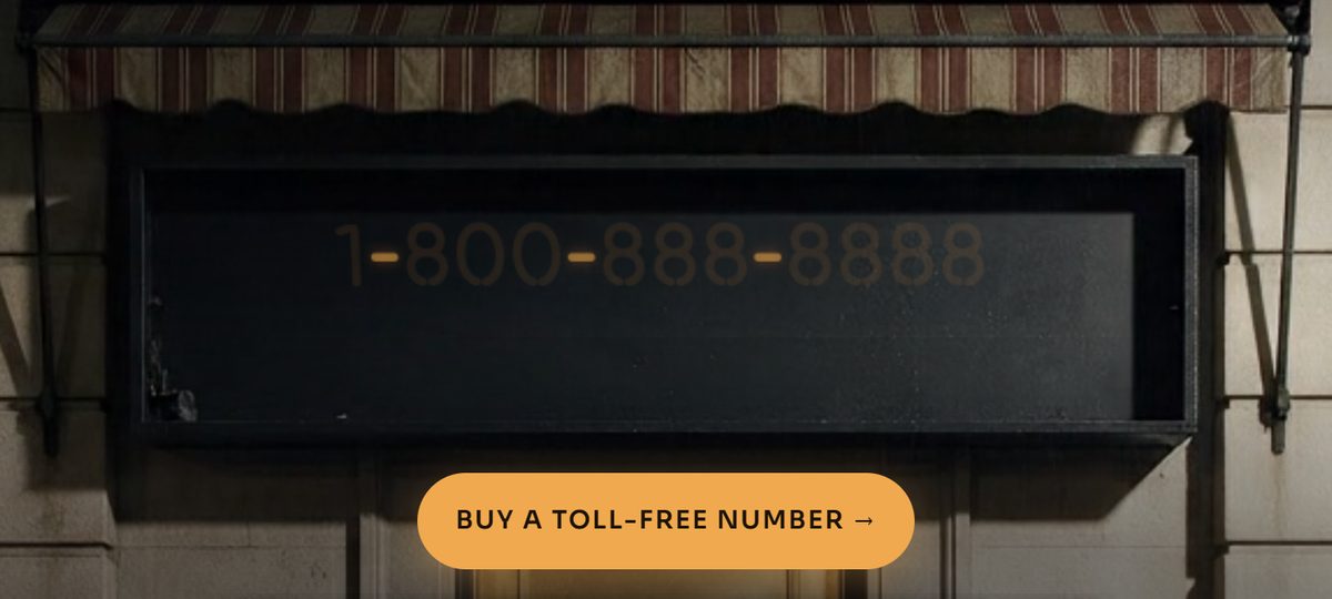 TollHQ website: buy a toll-free number for your business